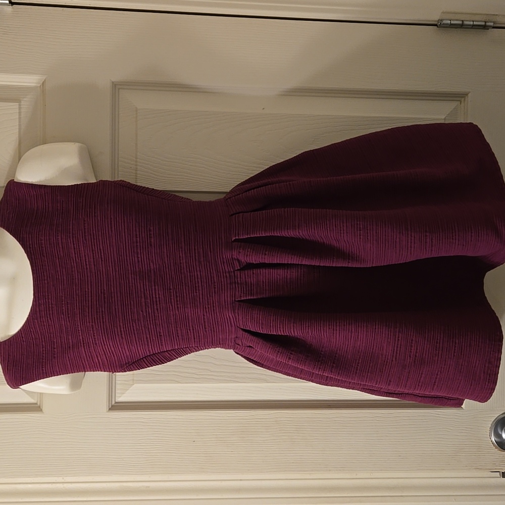 Aritiza Talula Purple Ribbed Pleated Skater Dress